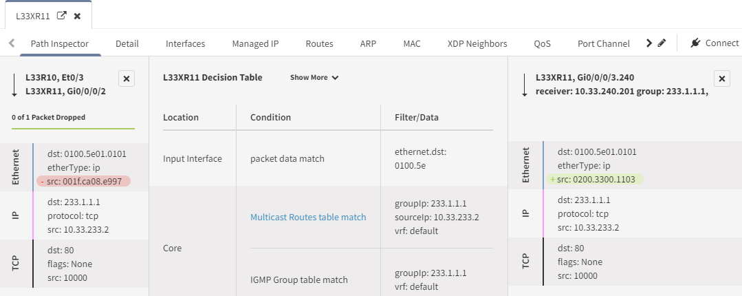 Multicast path inspector