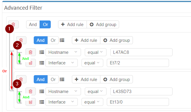 Filtering rules