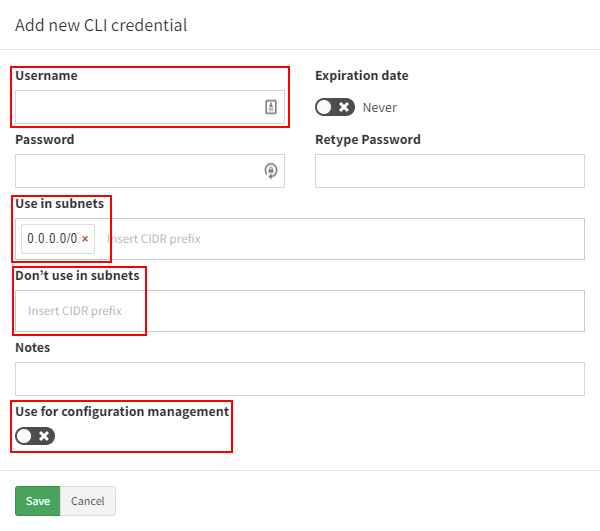 Add new CLI credential