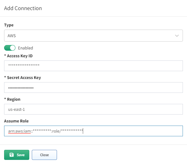 Add Connection With AssumeRole