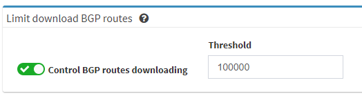 Limit Download of BGP Routes