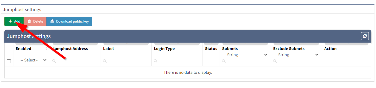 Jump host settings