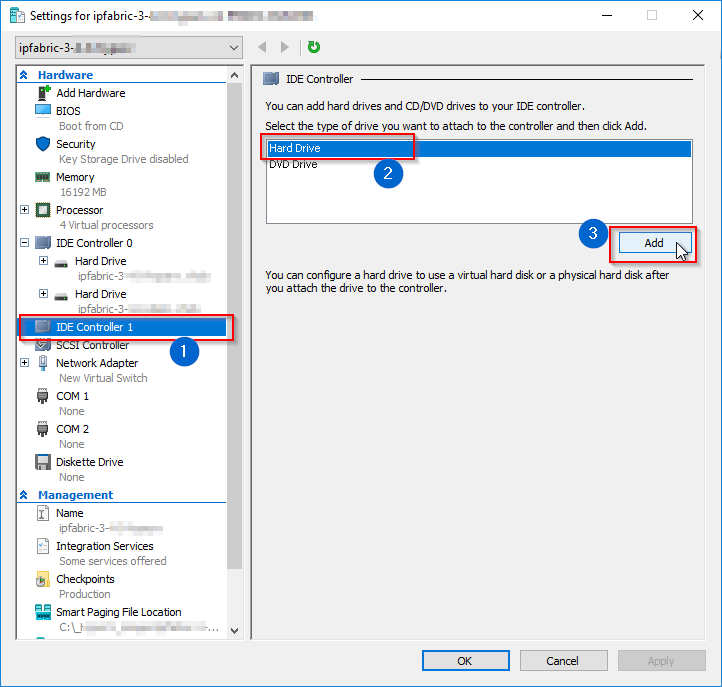 HyperV Add hard drive