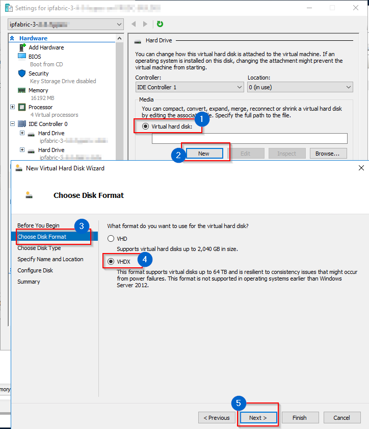 HyperV Add hard drive - format