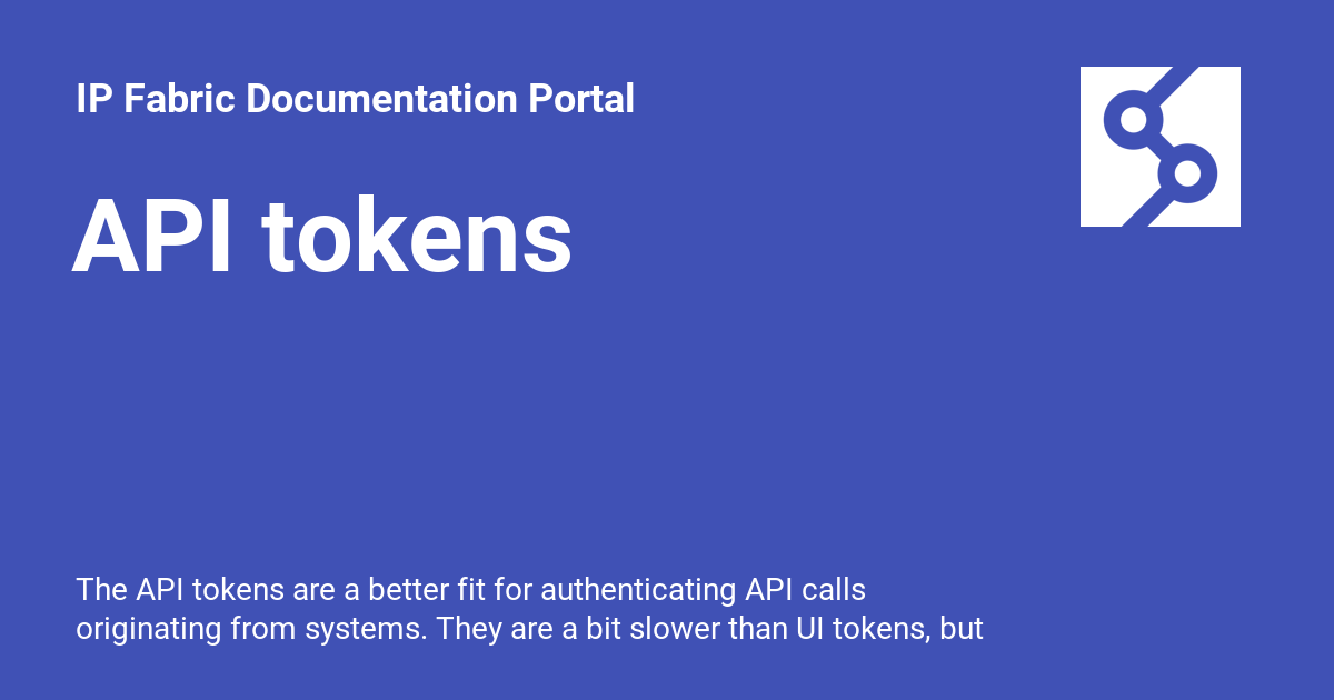 API tokens IP Fabric Documentation Portal