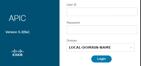APIC login screen