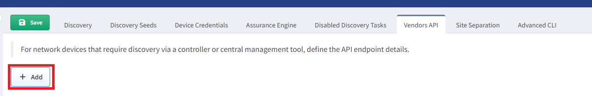Vendors API - Add