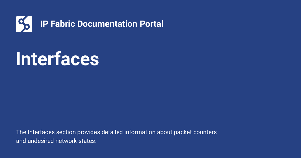 Interfaces - IP Fabric Documentation Portal