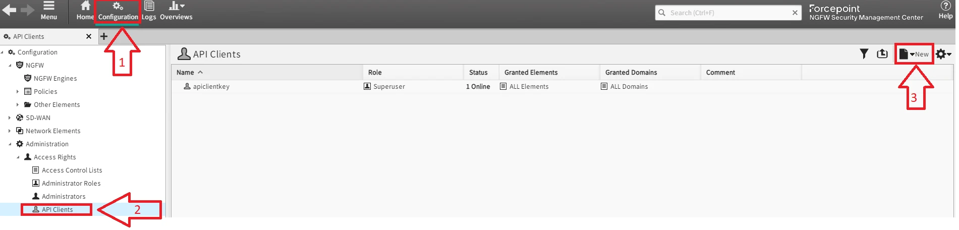 Location where to generate new API key