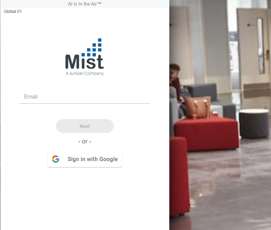 Juniper Mist login page