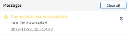 AWS - Connection testing limitation