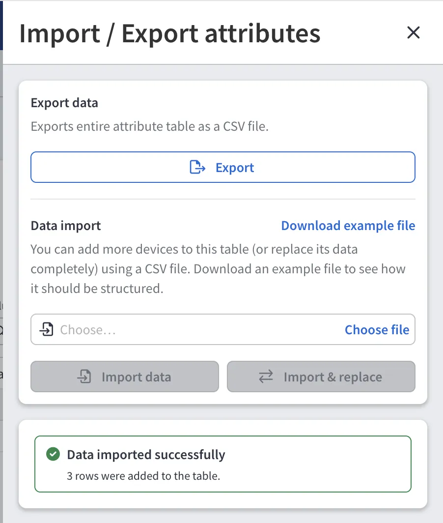 Device Attributes Import/Export