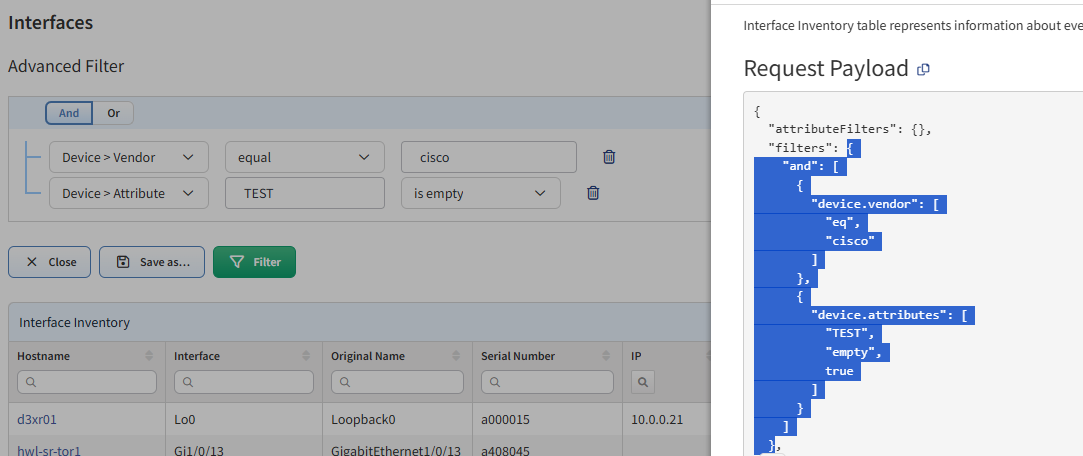 Attribute & Device Filters