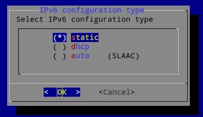 IPv6 configuration type