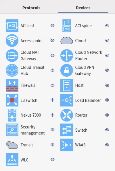 Select type of devices to see