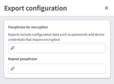 Export Configuration UI