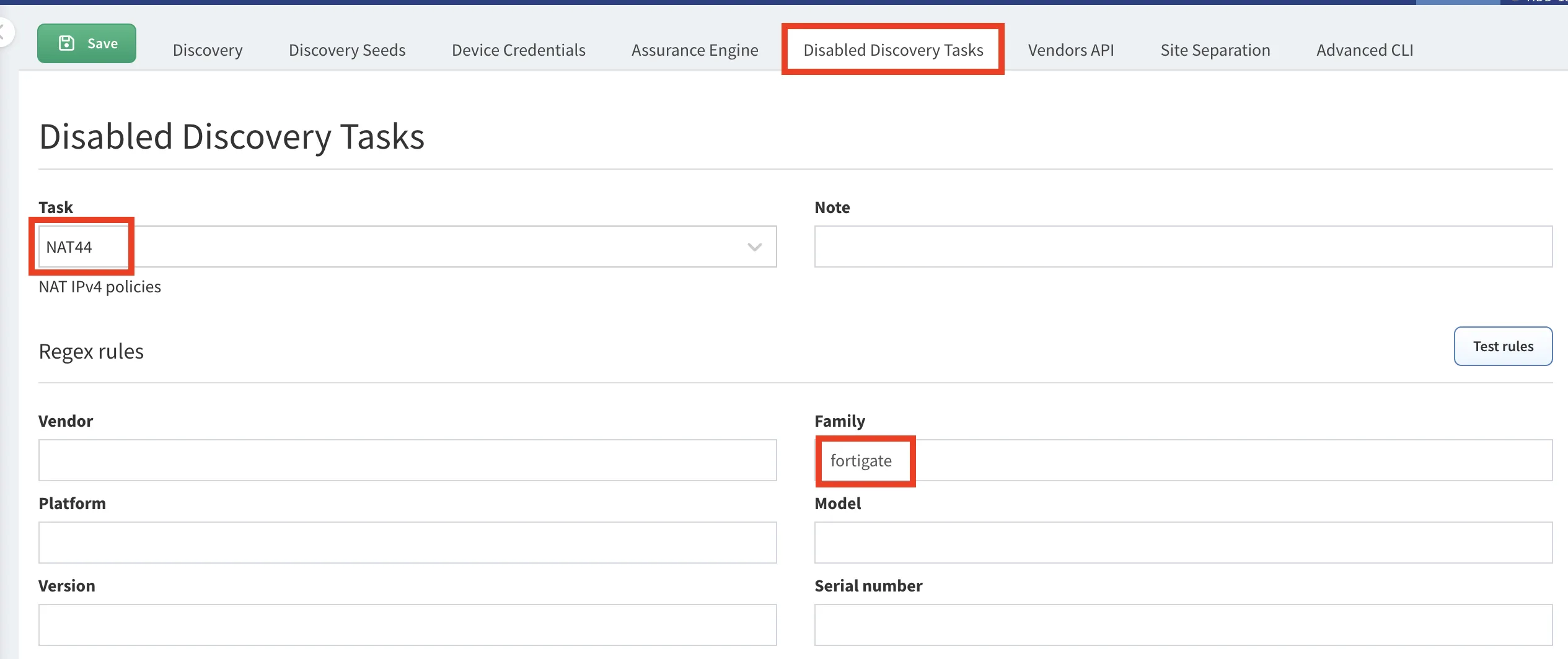Disable NAT44 discovery task for FortiGate