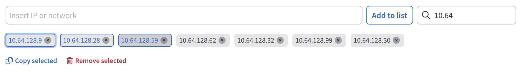 IPv4 and IPv6 address list