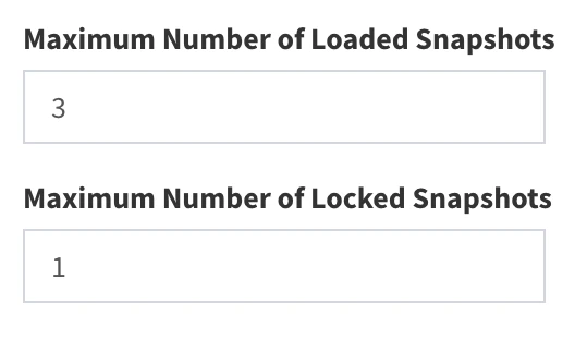 Maximum number of loaded/locked snapshots
