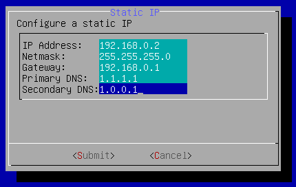 Configure a static IP
