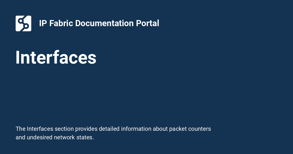Interfaces - IP Fabric Documentation Portal
