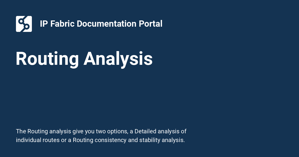 Routing Analysis - IP Fabric Documentation Portal