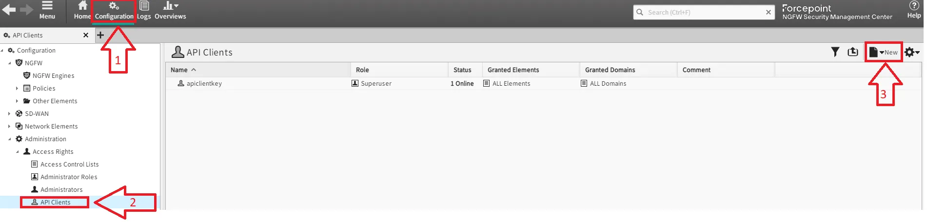 Location where to generate new API key