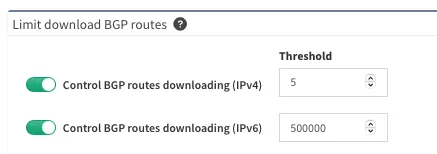 Limit download of BGP routes