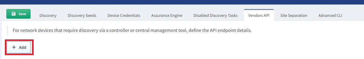 Vendors API - Add