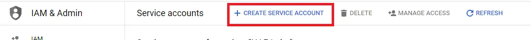 Create a service account