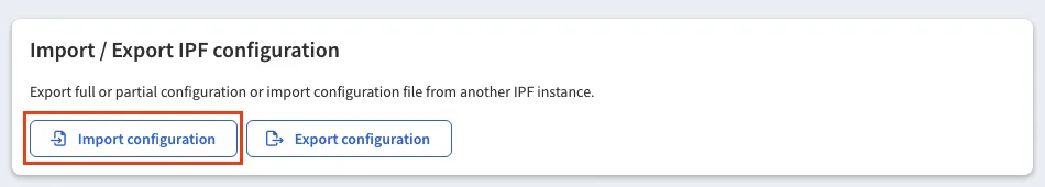 Import Configuration Button