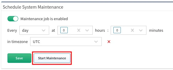 Schedule System Maintenance