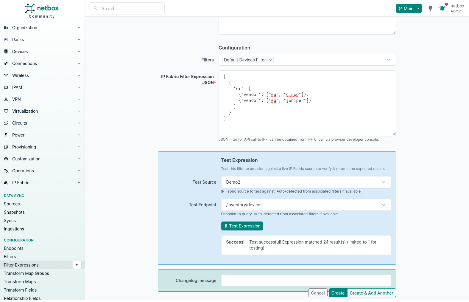 Test Filter Expression