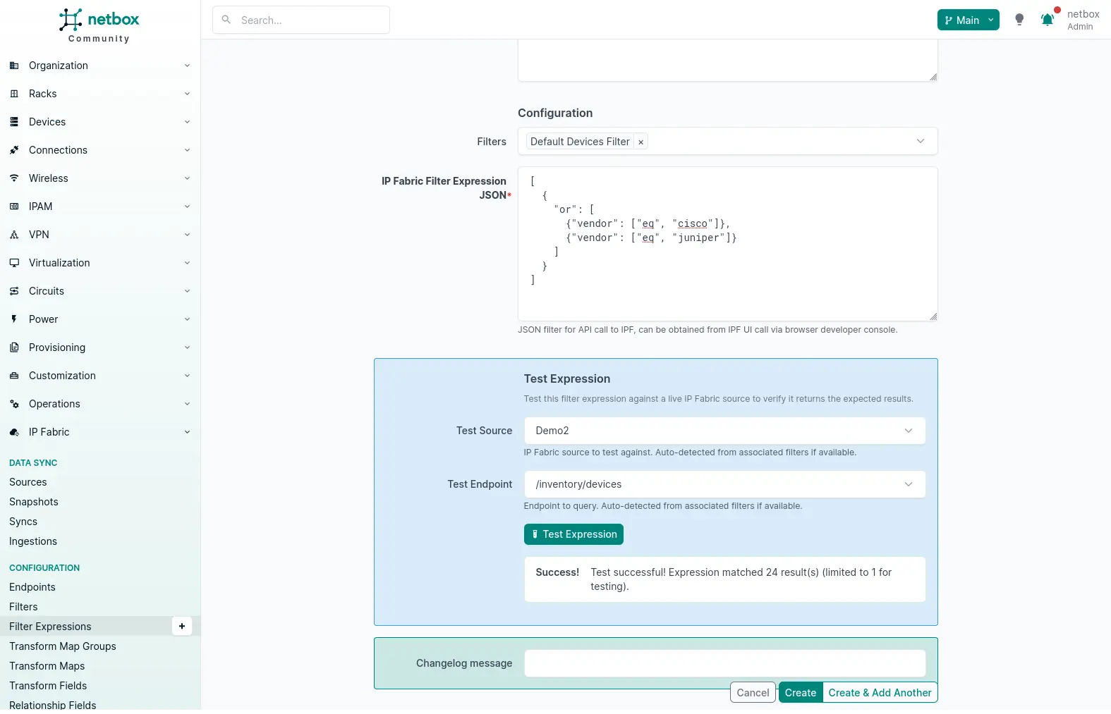 Test Filter Expression