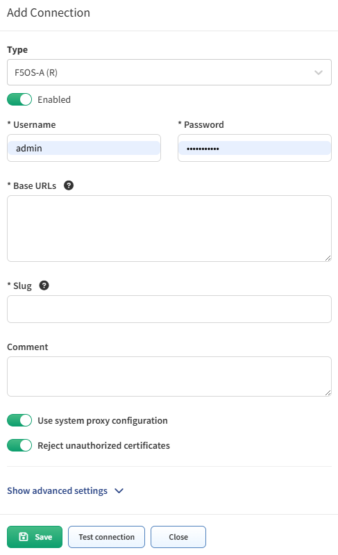 Add Connection - F5OS
