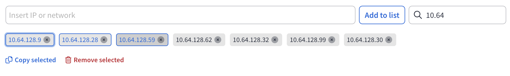 IPv4 and IPv6 address list