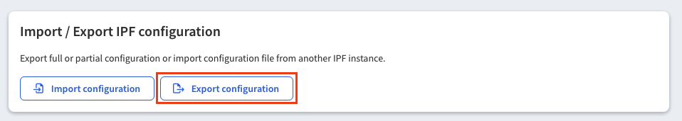 Export Configuration Button