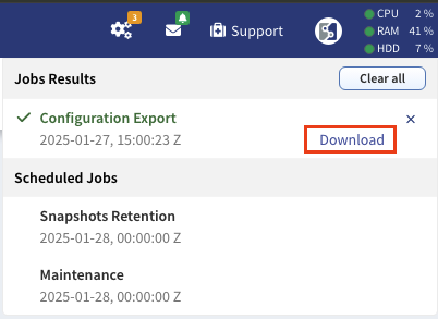 Export Configuration Download