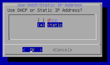 Use DHCP or Static IP Address