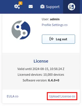 Upload License link