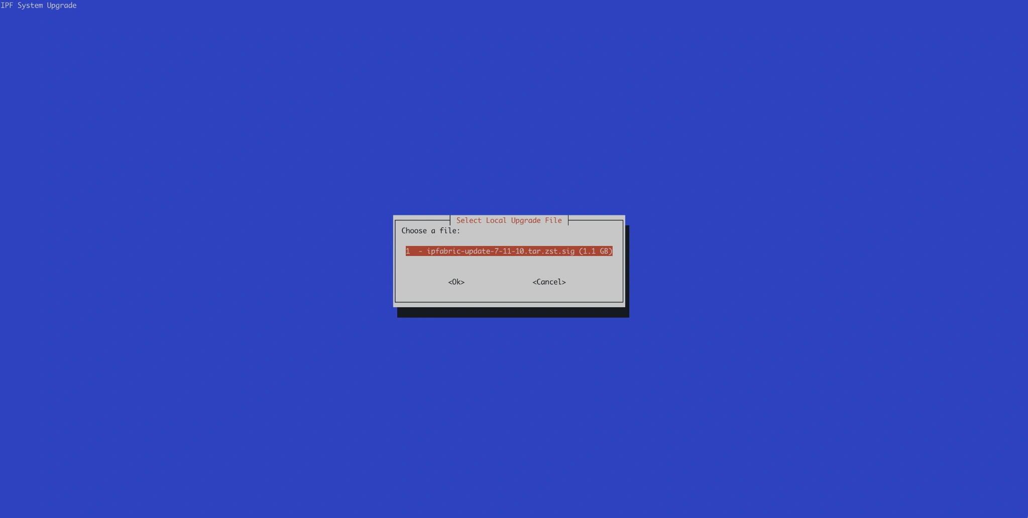 Local upgrade package selection