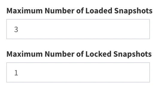 Maximum number of loaded/locked snapshots