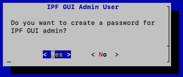 Do you want to set admin user password?