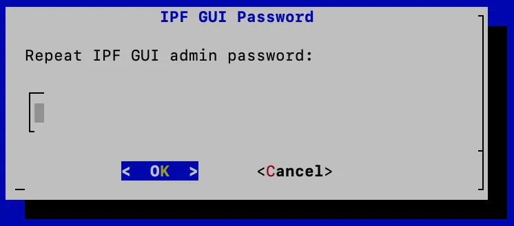 Repeat admin user password