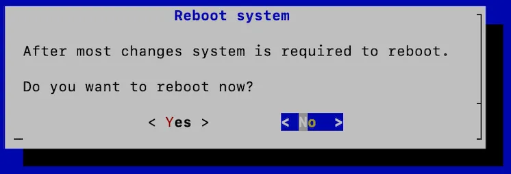 Do not reboot the system