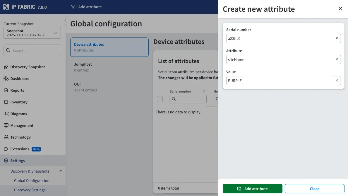 Device Attributes - create rule