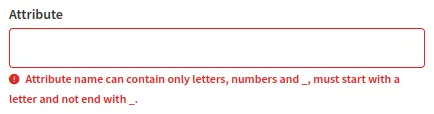 Attribute field warning