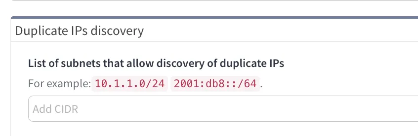 Duplicate IPs discovery