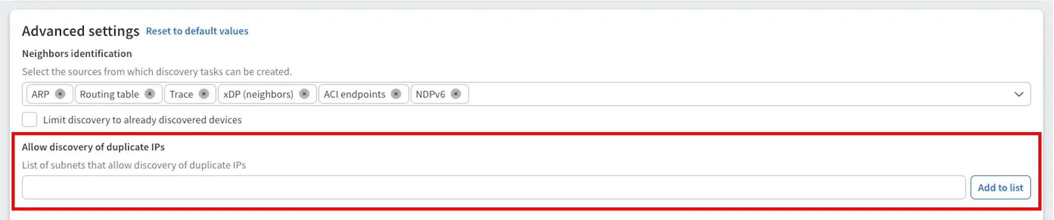 Duplicate IPs discovery - New Design