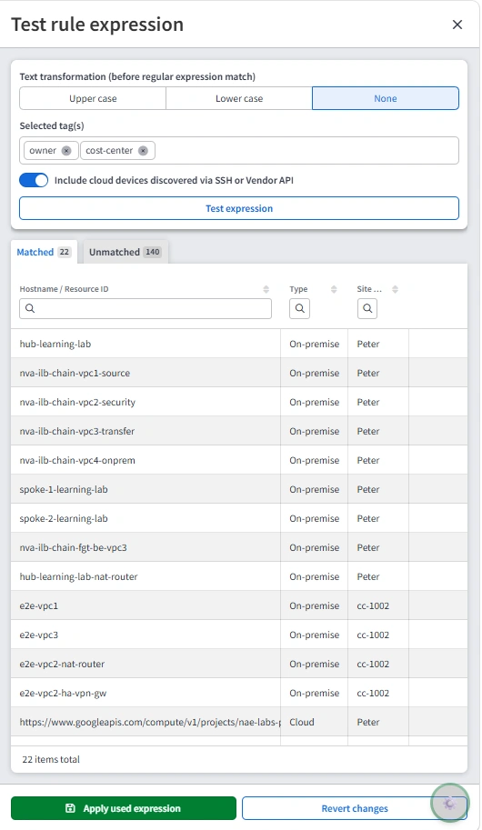 Cloud Tags test rule